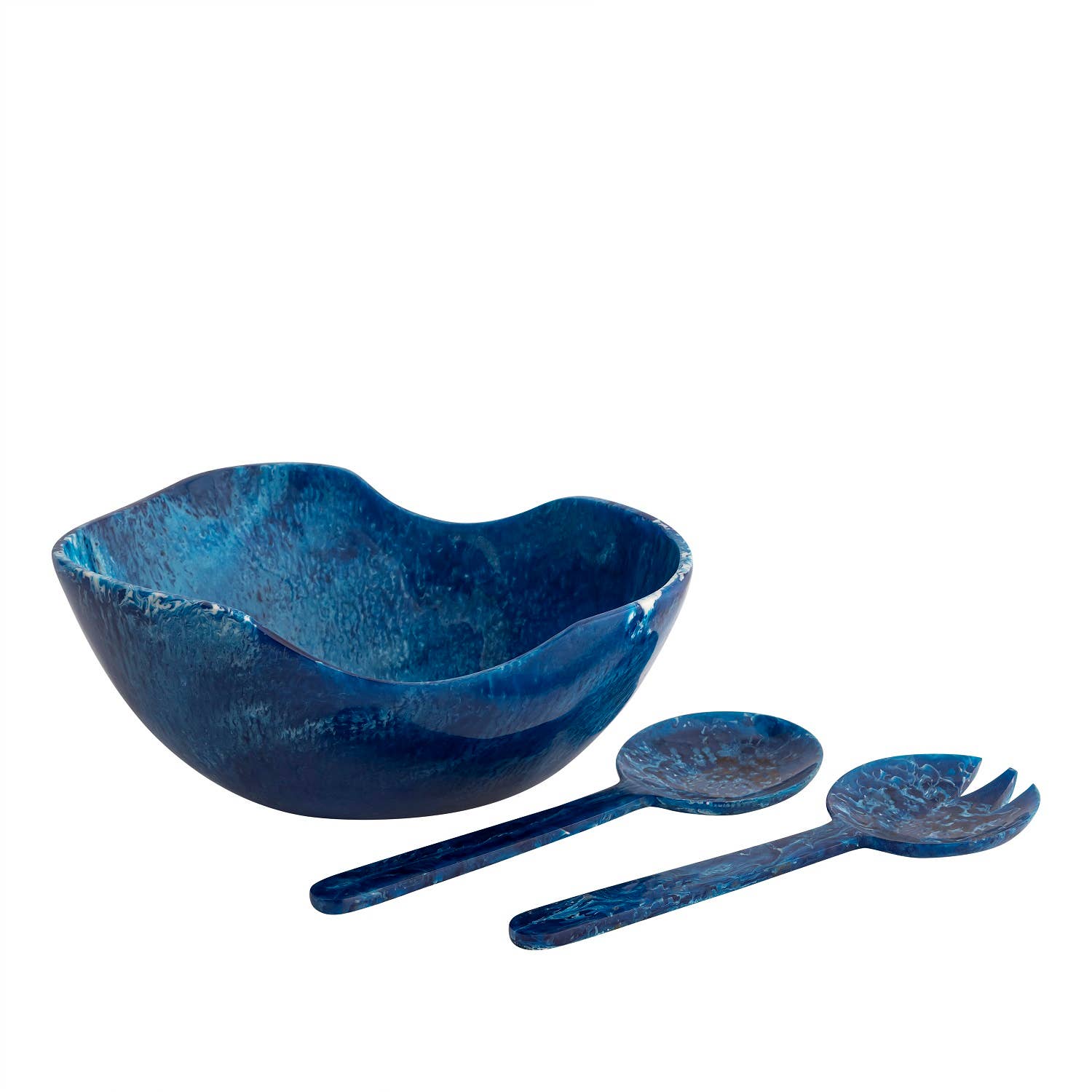 Salad Servers Set of 2 Blue Resin Dia 11" for wholesale on Faire5