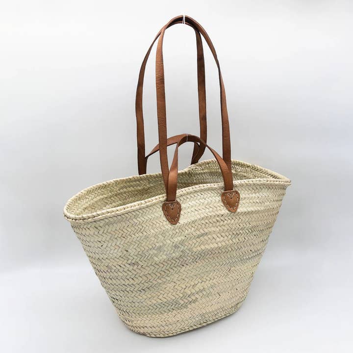 DarKech - Wholesale Beach Bag - Market basket STRAW BAG Handmade with leather, French Market