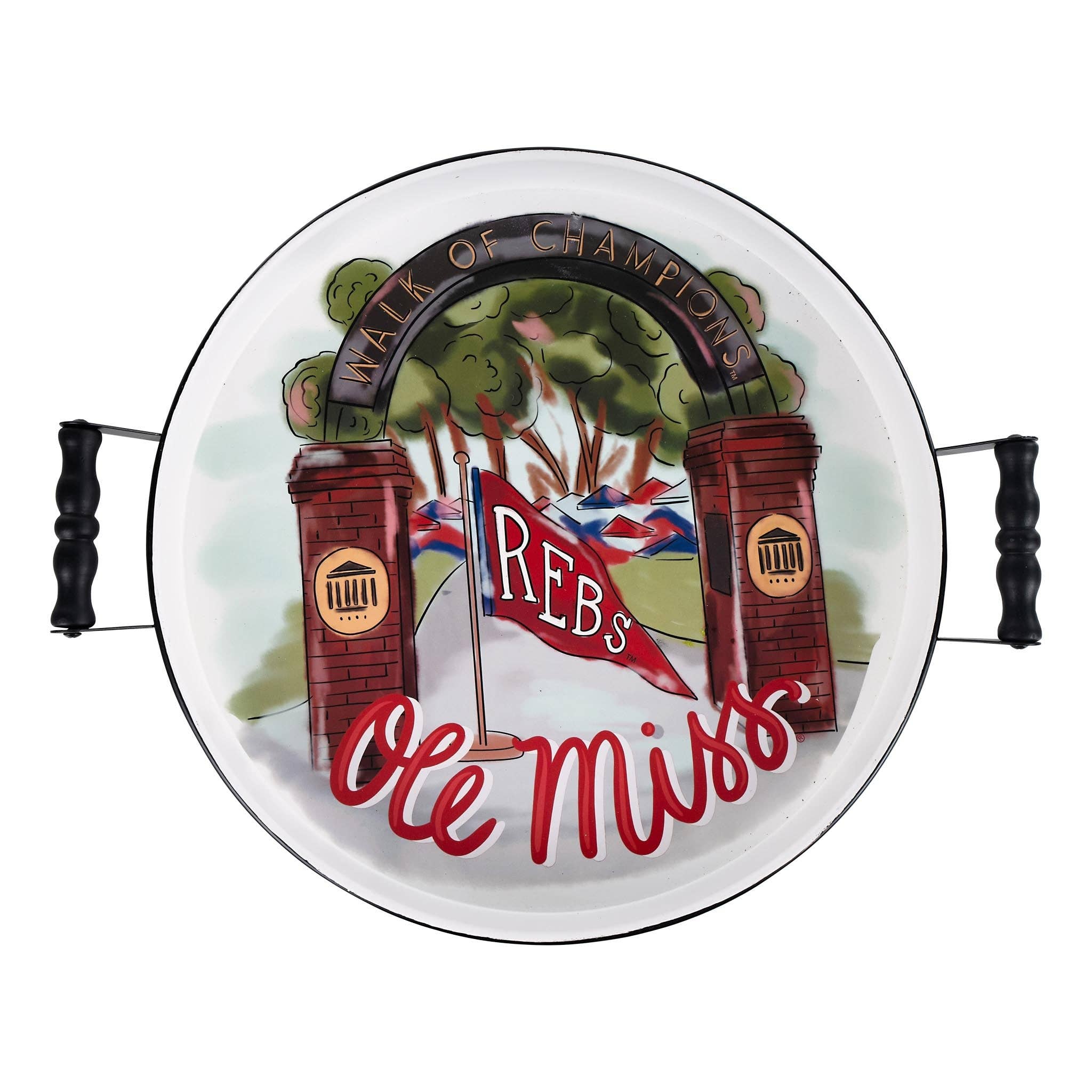 Glory Haus - Wholesale Decorative Tray - Ole Miss  Mascot Enamel Tray0