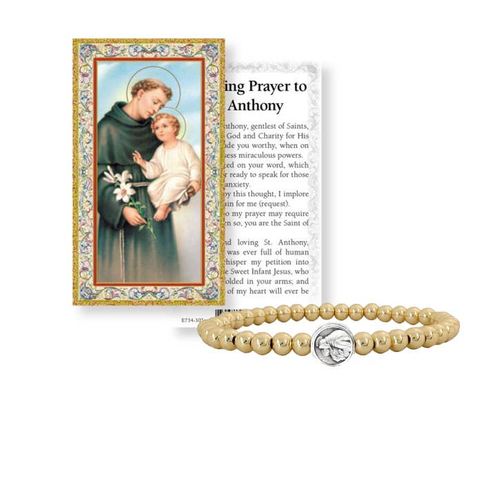 Love, Lisa - Vendita all'ingrosso Bracciale con perline - Braccialetto da preghiera elasticizzato con perline subliminali di Sant'Antonio