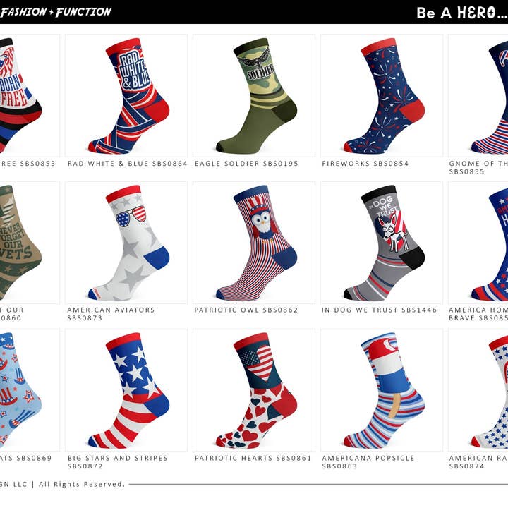KYNC Custom - Wholesale Socks - Unisex - 160 Pairs Cotton Socks | Americana Designs4