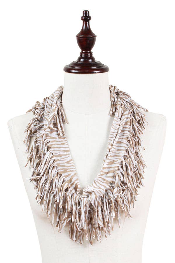 Jewelry Max - Wholesale Scarf - Women's - ( #007 ) ZEBRA SHRED JERSEY LOOP