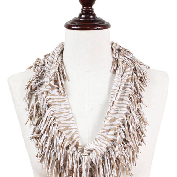 Jewelry Max - Wholesale Scarf - Women's - ( #007 ) ZEBRA SHRED JERSEY LOOP0