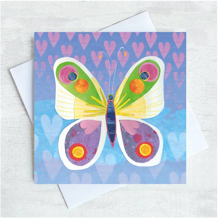 Butterfly Kisses Love Greetings Card for wholesale by Joanne Wishart