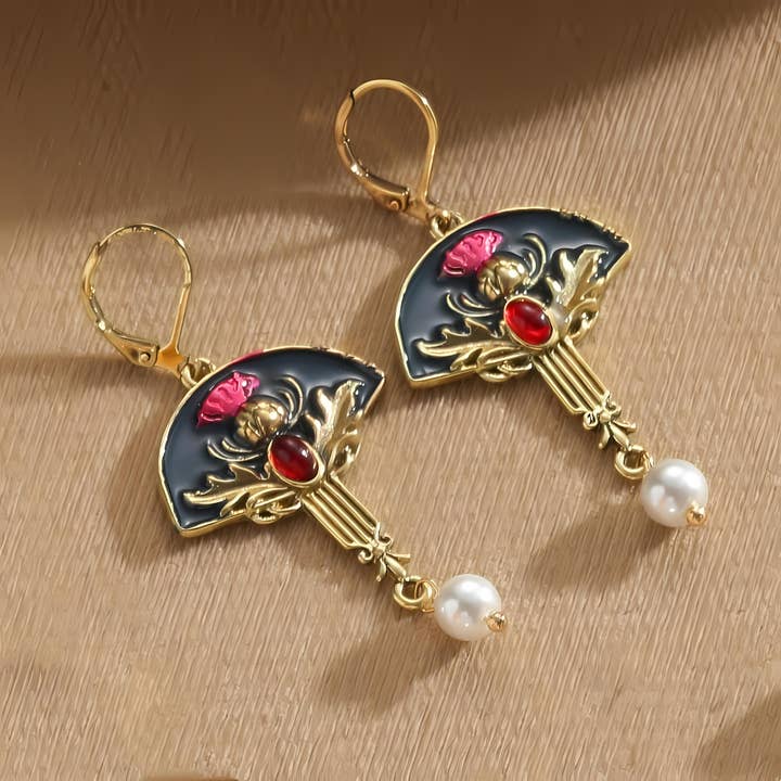 Ashlen - Wholesale Dangle Earrings - RENAISSANCE FLOWER EARRINGS (PAIR)