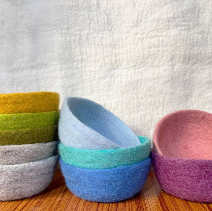 Fibres of Life - Wool & Felt - Wholesale Decorative Plate/Dish/Bowl - Felt Bowl Pastels-Small | Wool Felt Bowl | Catchall Bowls1