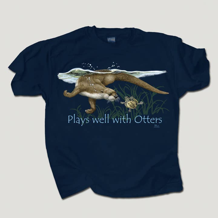 Play's Well With Otters Jugend-T-Shirt aus 100% HW-Baumwolle für den Großhandel von Atlas Screen Printing
