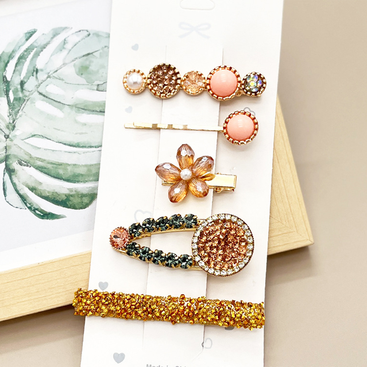 ACCITY - Wholesale Hair Clip - Women's - Rhinestone Pearl Hair Clip Set-Elegant Side Pin _CWASC0349618