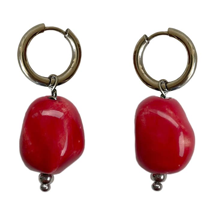 Light ceramic hoop earrings Mara/VARIOUS COLORS for wholesale by Blanca Olmos Studio