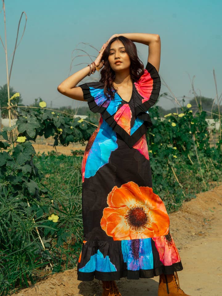 Tansy volangklänning för wholesale av Parth handicrafts