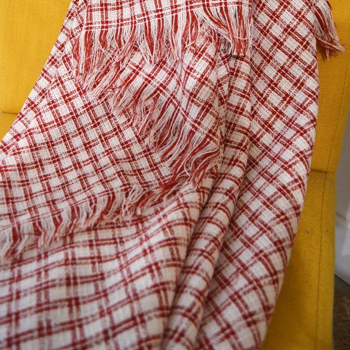 REMOVED BRAND - Wholesale Decoratiedeken - Plaid van gevlochten katoen