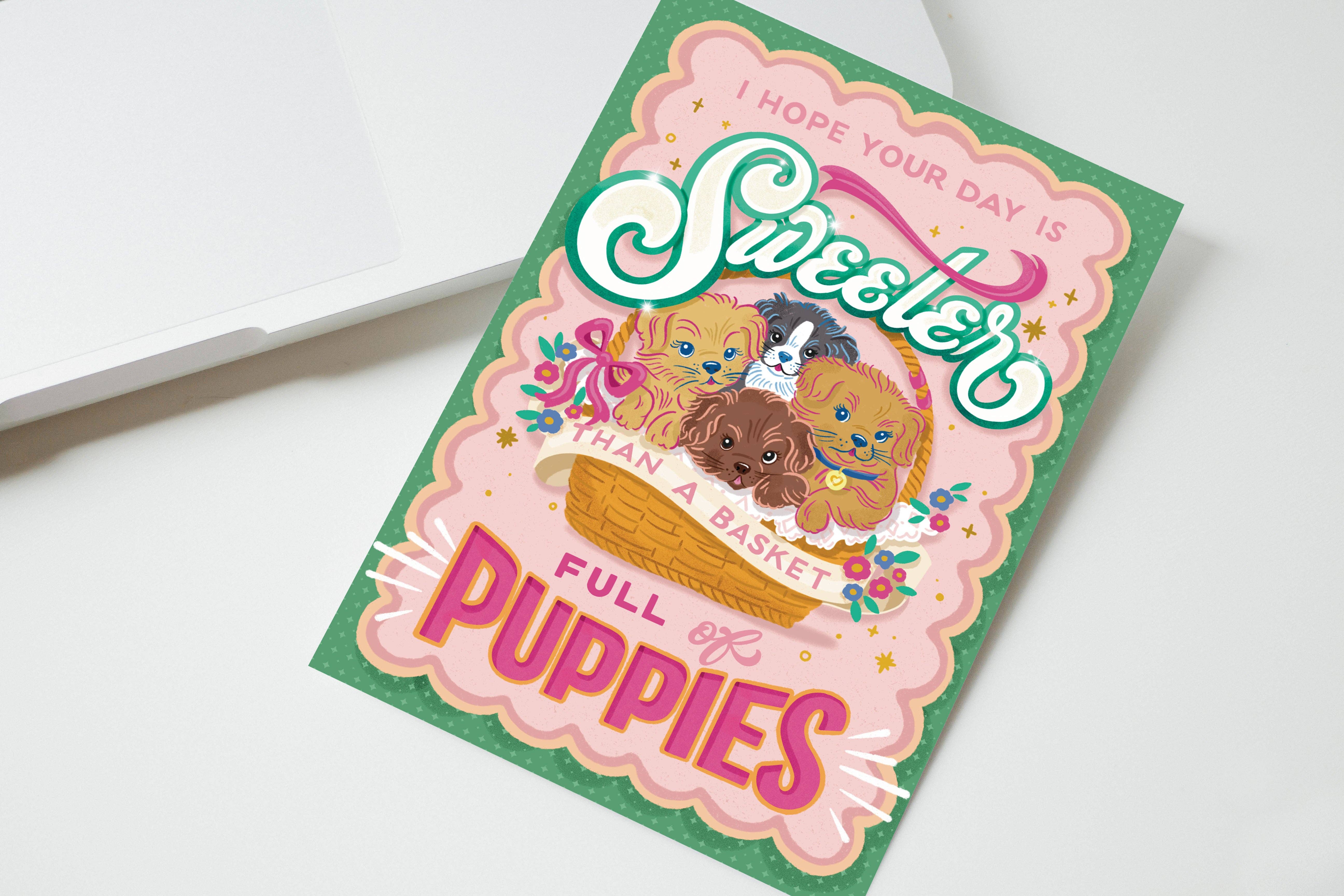 To & From Gift Co. - Wholesale Everyday Greeting Card - Sweeter than a Basket Full of Puppies - Greeting Card0