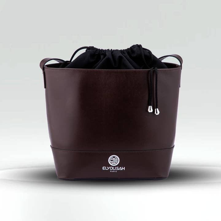 Elyousah Paris ,société SAROU - Vendita all'ingrosso Borsa tote - Donna - BORSA LYS BUCKET/pelle bovina pieno fiore (marrone)