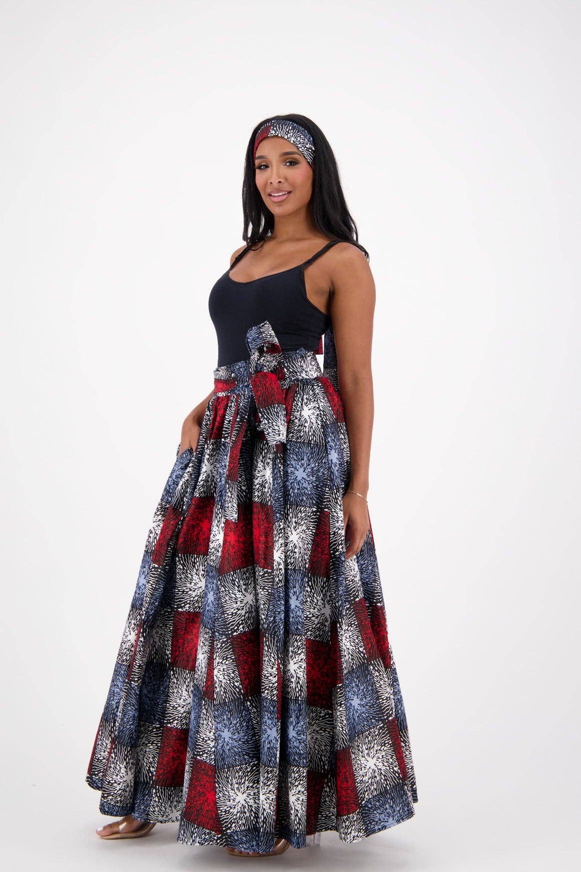   16317-241 Vibrant African Wax Print Maxi Skirt for wholesale on Faire1