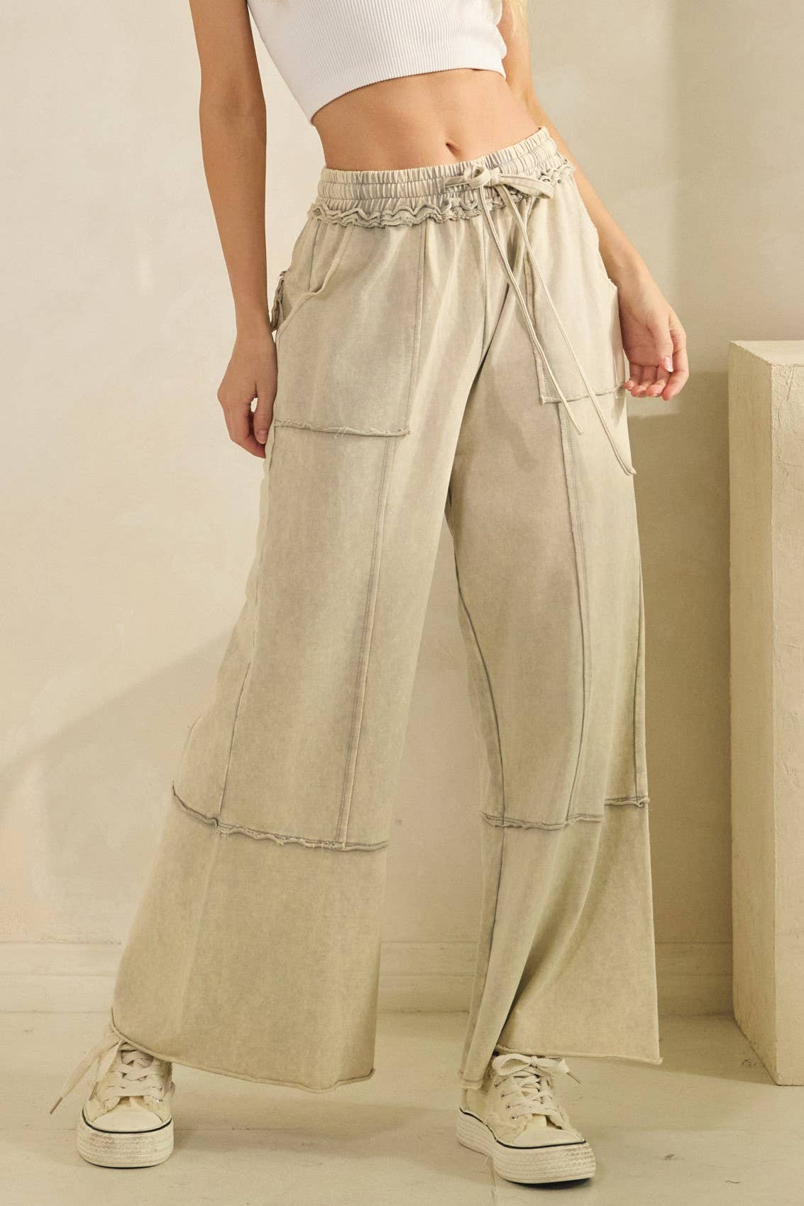 Sage + Fig - Wholesale Pants - Women's - MINERAL WASHED TERRY KNIT PANTS (SP7055-A)16