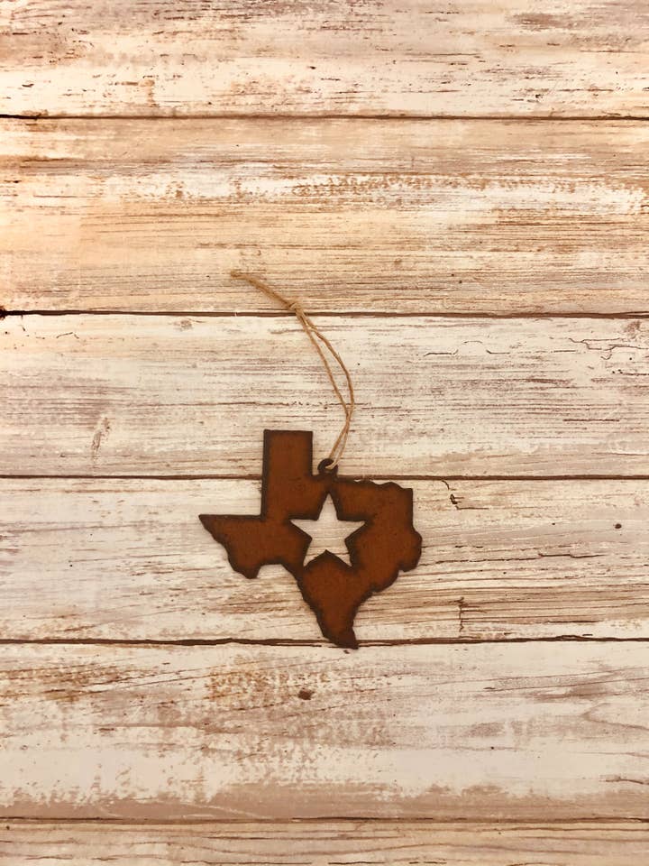 Texas State with Star Lone Star Western Ornament for wholesale by Universal Ironworks USA
