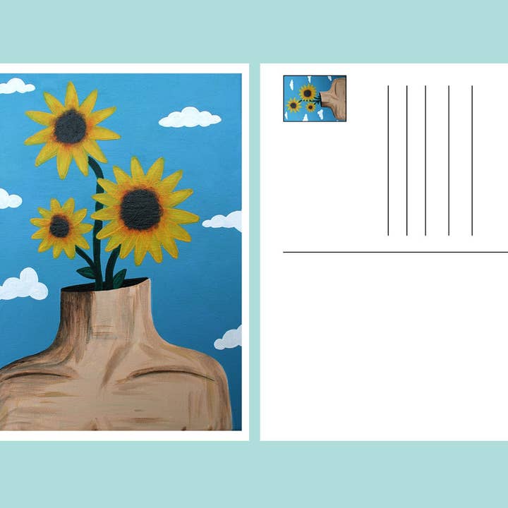 Sunflower Illustration | Woman Illustration | Surreal Paint for wholesale by BrollyWeather