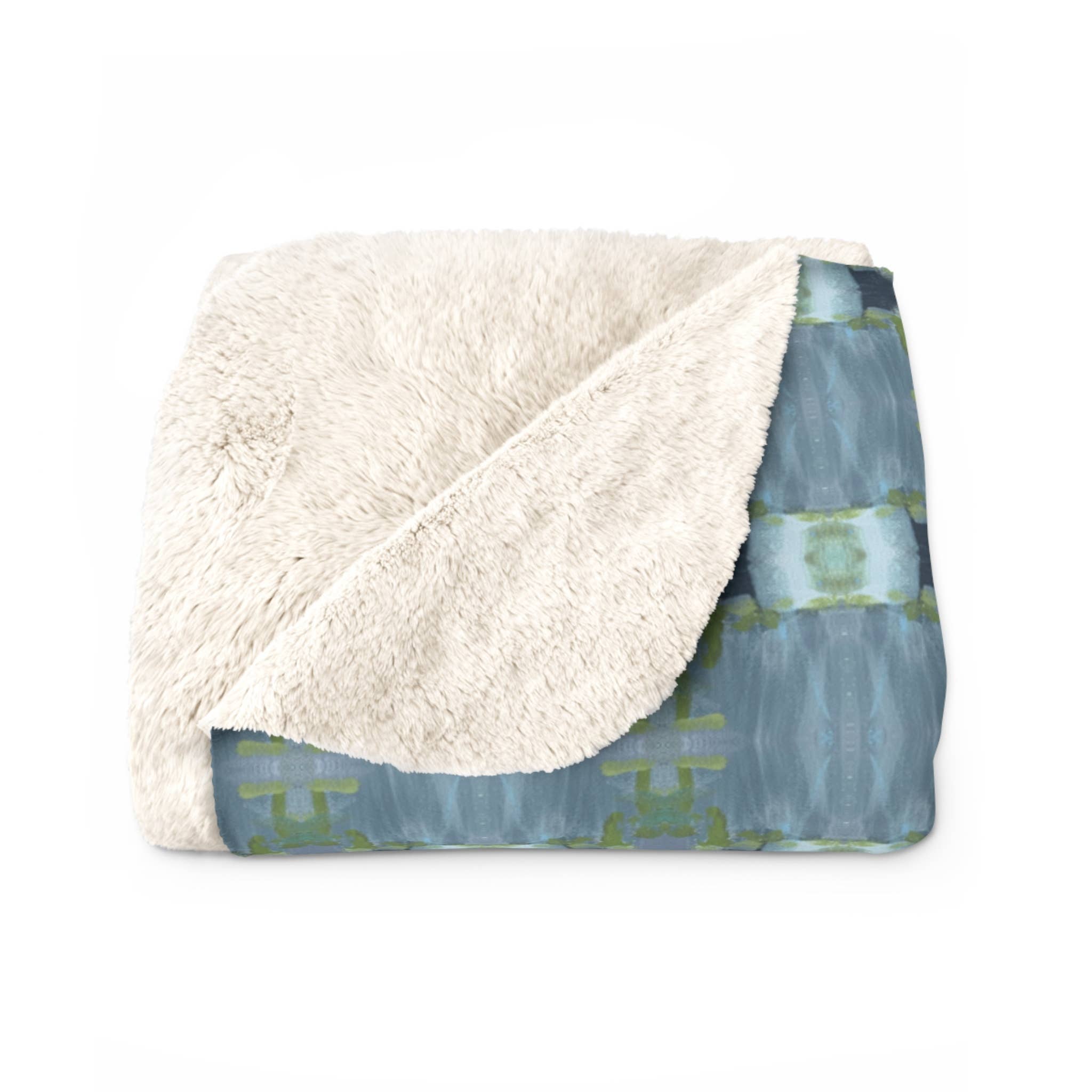 PALMER K Designs - Wholesale Throw Blanket - Sherpa Throw / Blanket: Blue Geometric (ABJ/P10)0