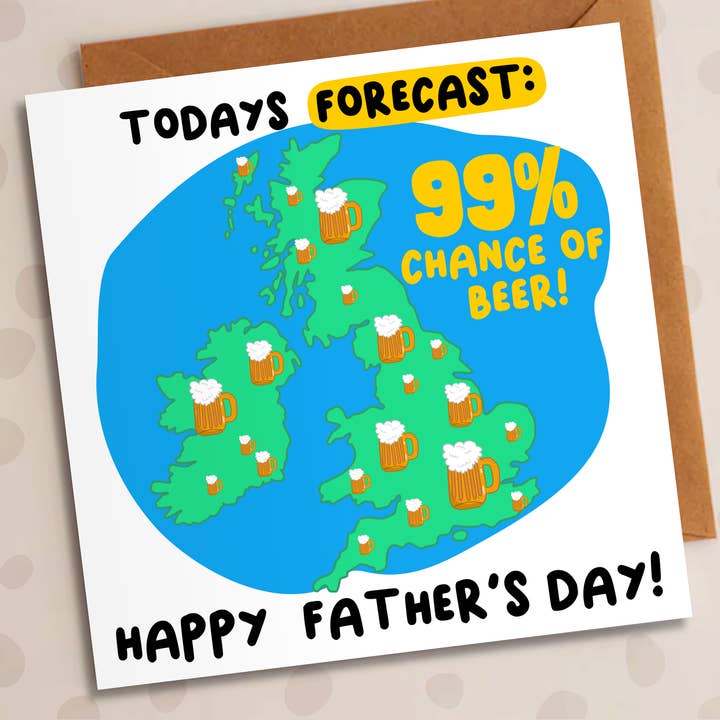 Father’s Day Card – Forecast Weather | Beer Card for wholesale by Studio Arca
