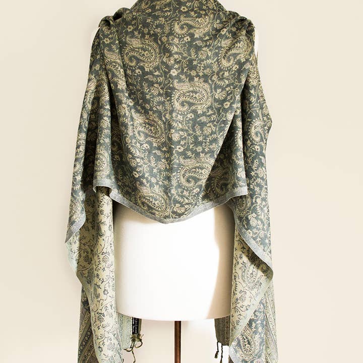 The Posh’mina - Wholesale Scarf - Women's - Blue Bird Slotted2