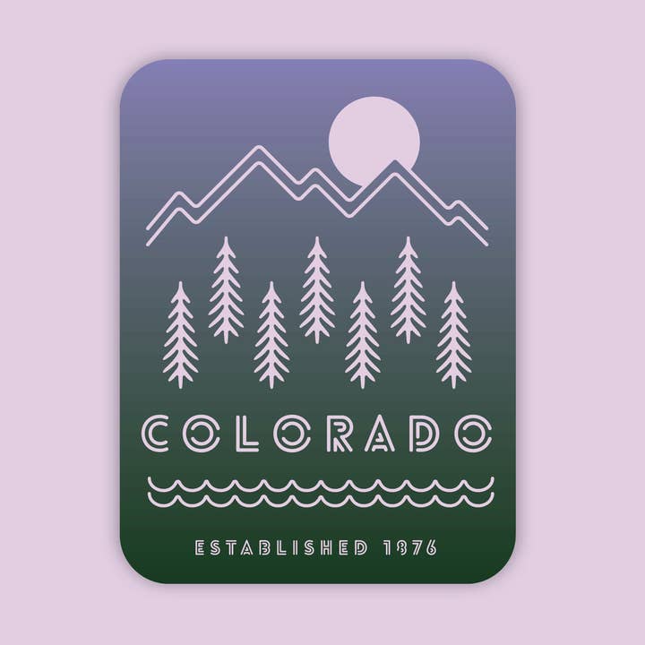 Colorado Mountain Trees Sticker for wholesale by Snow Business USA