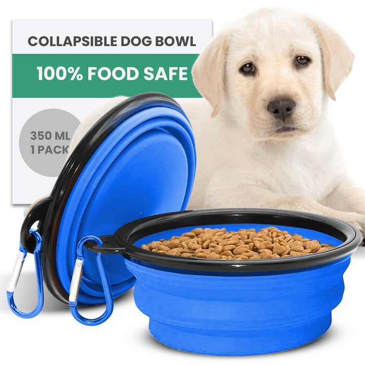 Collapsible Dog Bowls for Travel, Portable Dog Water Bowl & Food Bowl for Dogs and Cats, Foldable Pet Feeding Dish for Walking Hiking Camping with Carabiner, BPA Free for wholesale by Chef Kitty