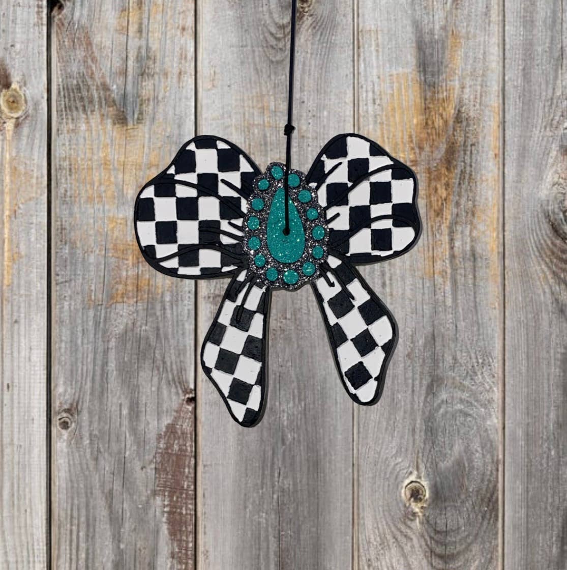 Gussied Up – wholesale Luftrenare för bil – Dam – Rutig rosett Freahie