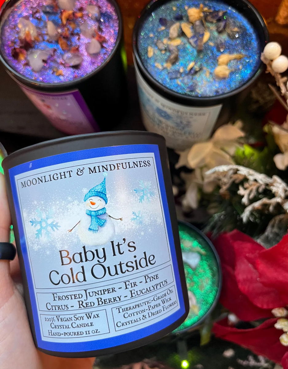 Moonlight & Mindfulness - Wholesale Jar/Filled Candle - Holiday Soy Wax Crystal Candles, Christmas Scents, Vegan7