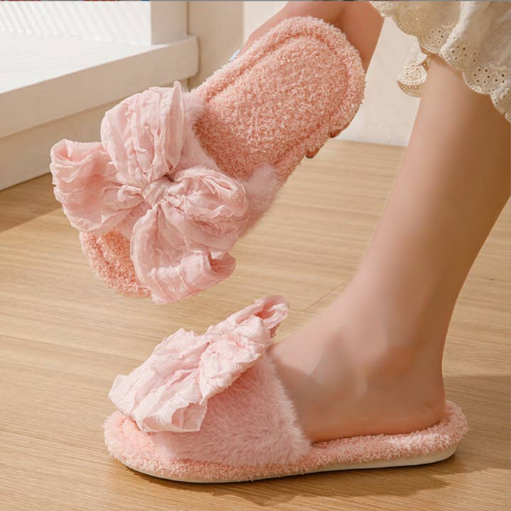 DrifWoo - Wholesale Slippers – Women's - Terry Bow Slippers for Women – Soft Bridal Guest House Shoes8