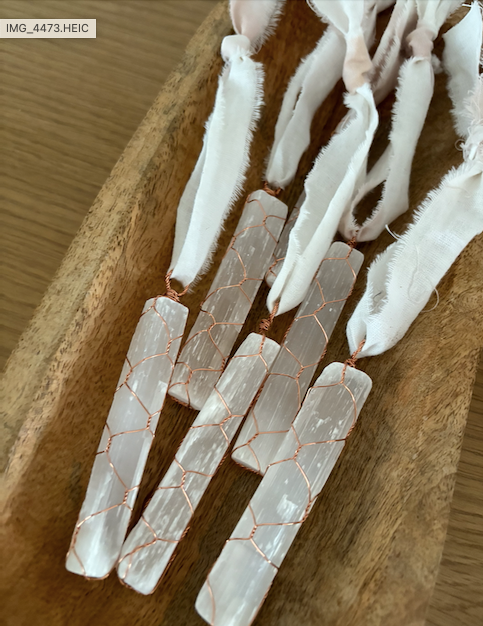 La Lune Healing - Wholesale Spiritual Stone/Crystal - Selenite + Copper Wall Hanging3