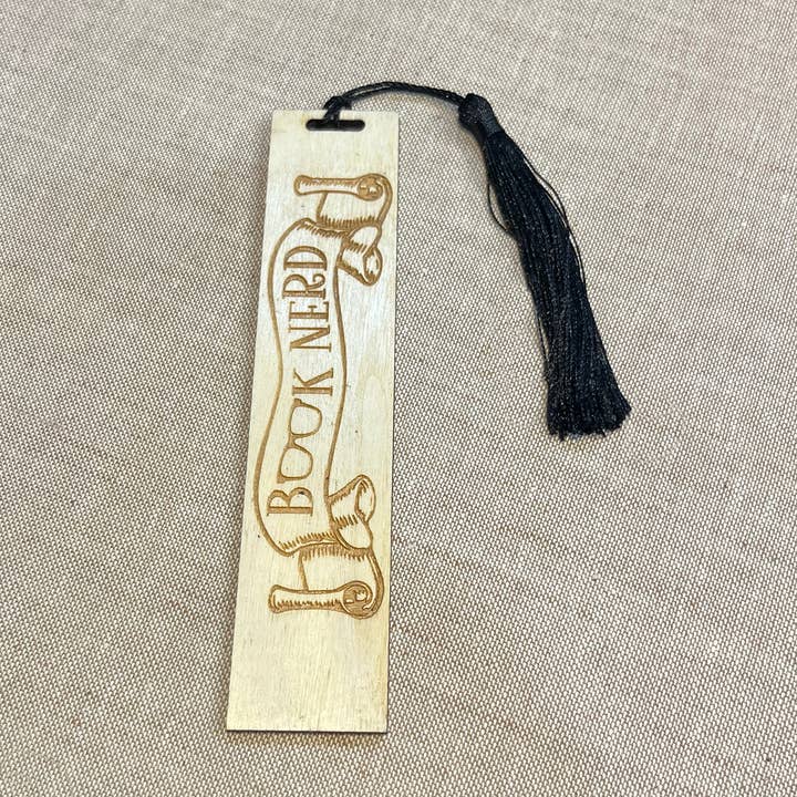 Handmade wooden bookmark - Book Nerd 2 for wholesale by Carve Studio LLC