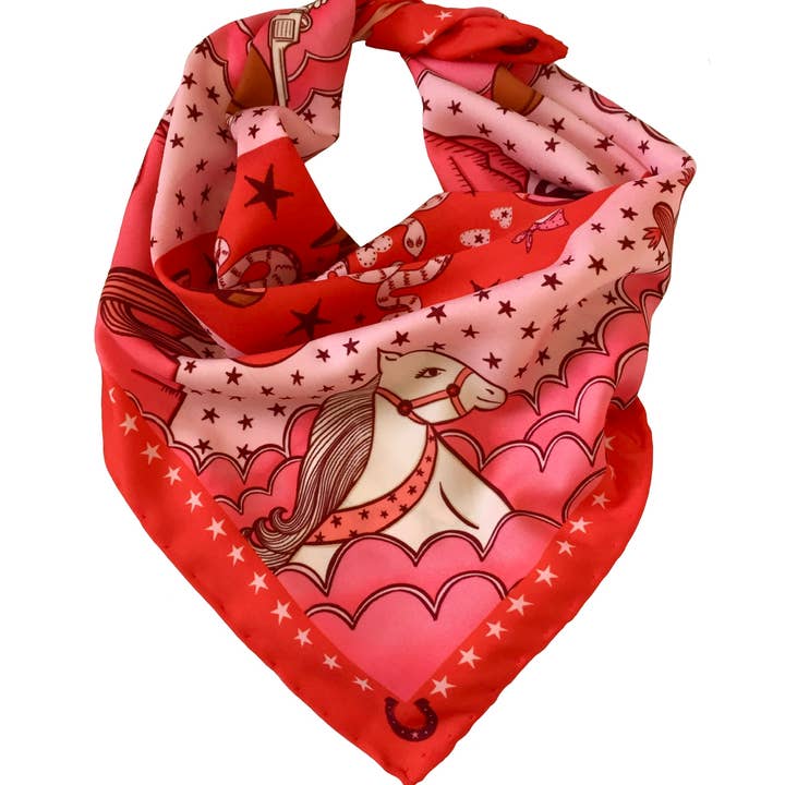 Su Owen - Wholesale Scarf - Unisex - Cowgirl Unisex Eco Pocket Square/Neckerchief