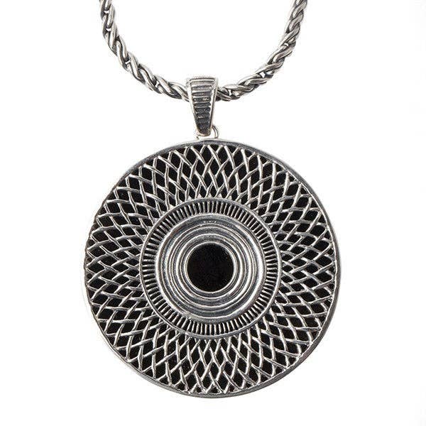 Colar Jato Statement Ennion Prata & Vidro por atacado de Cynthia Gale New York