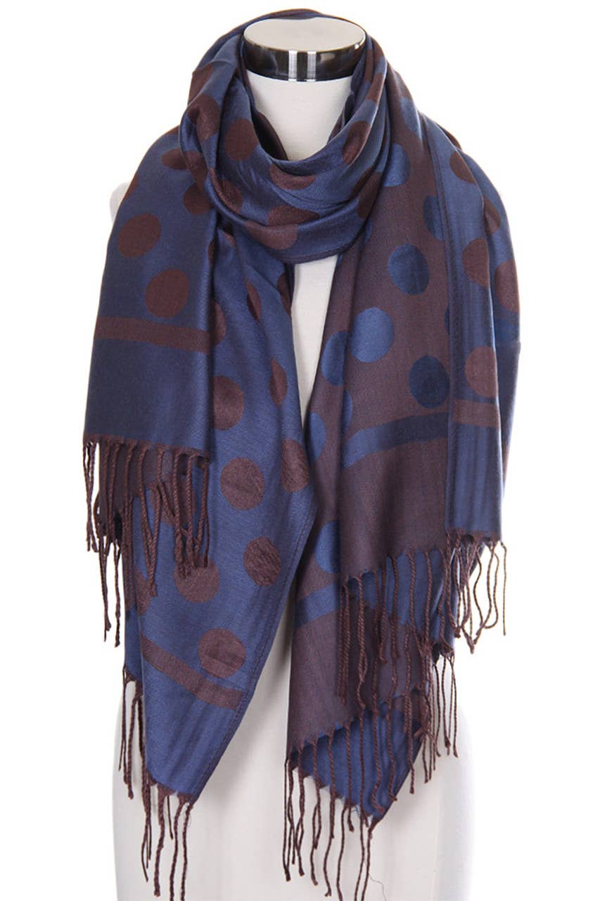 Hana - Wholesale Scarf - Women's - Polka Dot Pattern Pashmina Scarf4