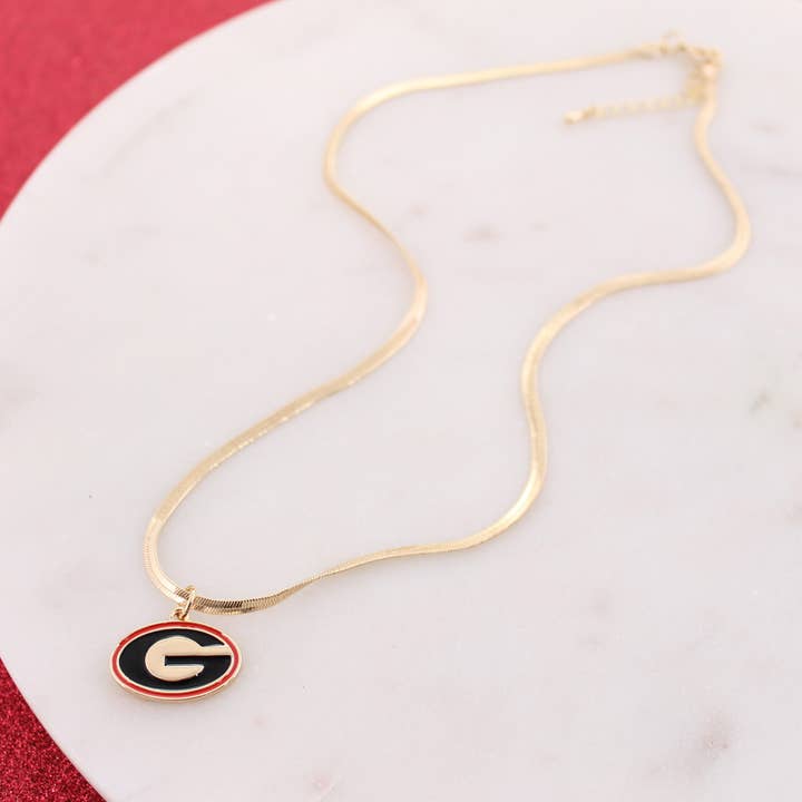 18” Georgia Gold & Enamel Logo Necklace for wholesale by Seasons Jewelry