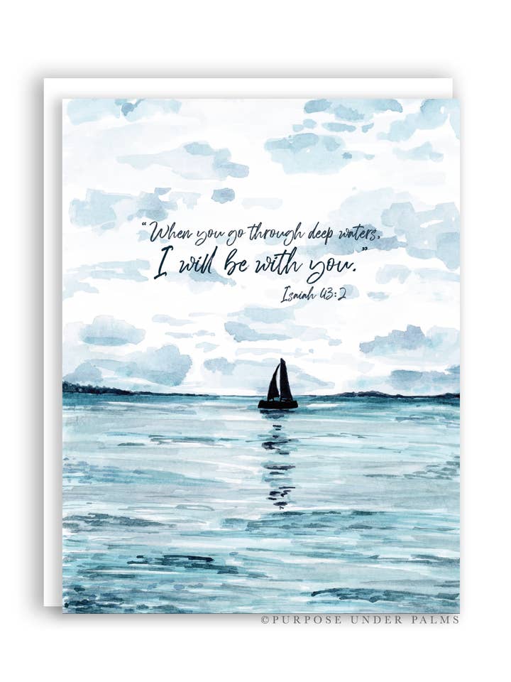 deep waters greeting card for wholesale by Purpose Under Palms