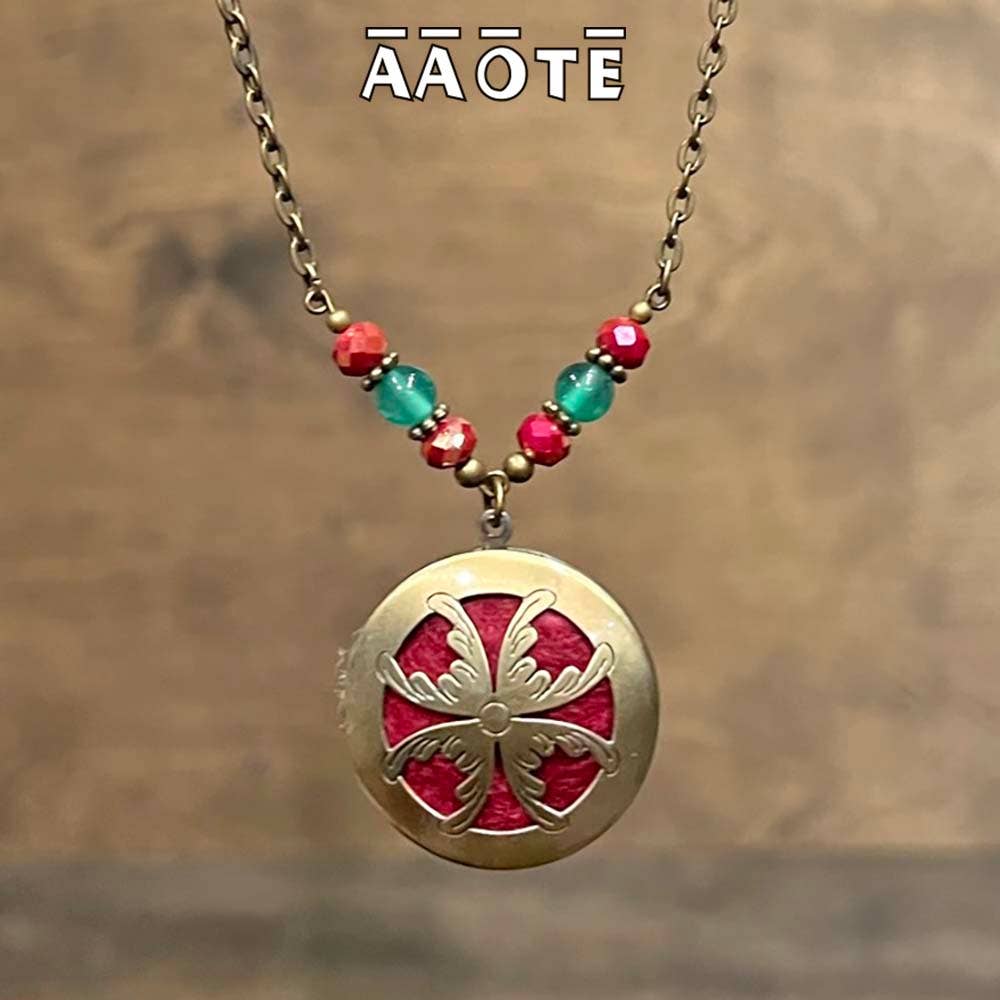 AAOTE - Wholesale Aromatherapy Necklace - Aromatherapy Locket Essential Oil Diffuser Necklaces on Beaded Chain 1