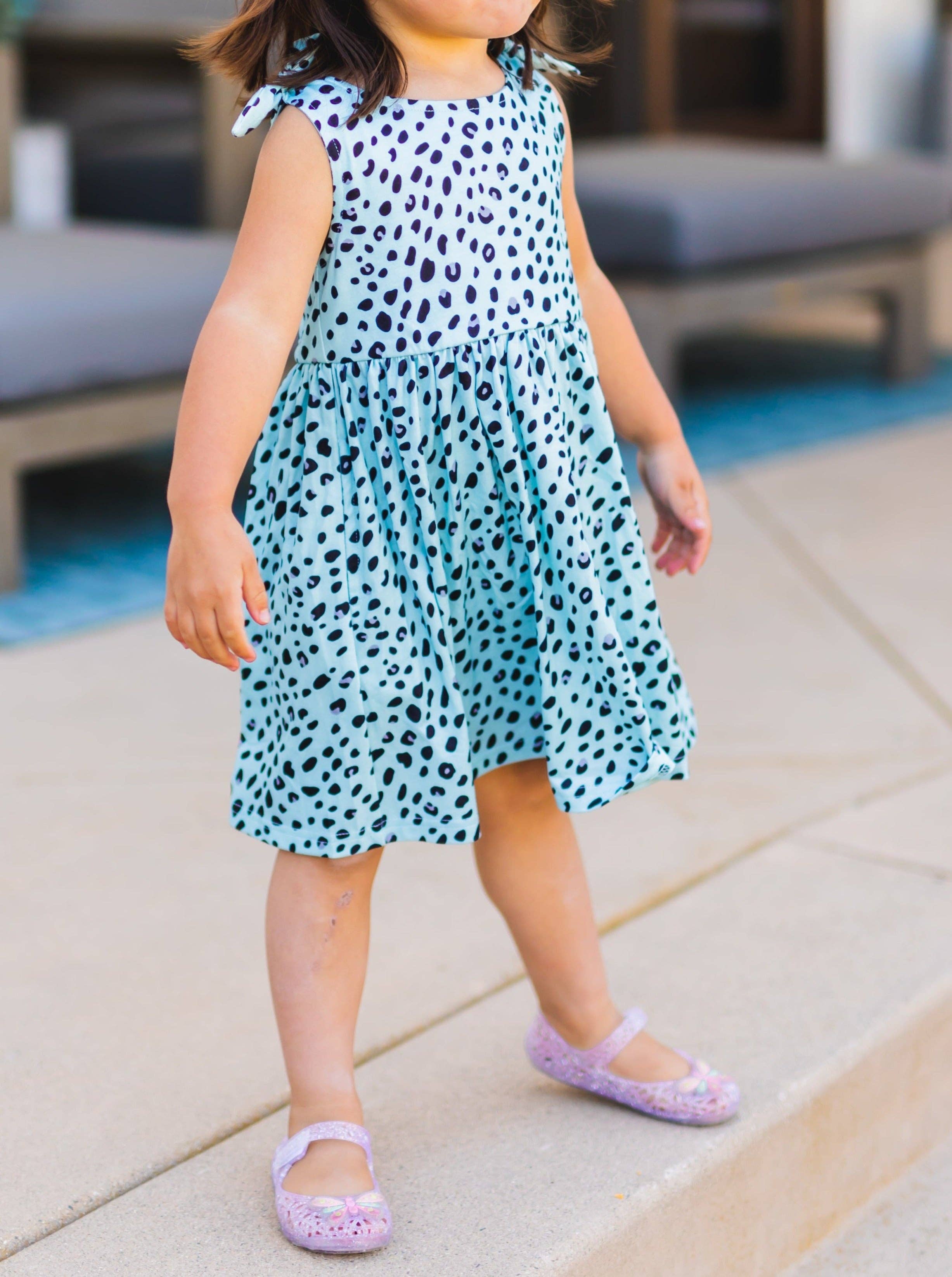 Tickled Teal - Wholesale Dress - Kids - Knotted Shoulder Tank Little Girls Dress3