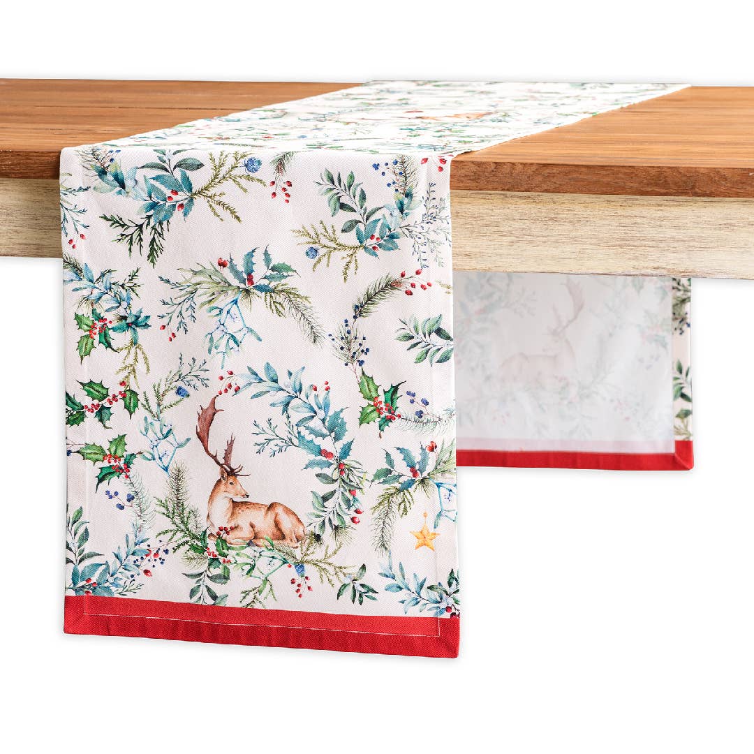 Maison d'Hermine - Design in Every Thread - Wholesale Table Runner - Table Runner 100% Cotton - Single Layer - Holly Time0