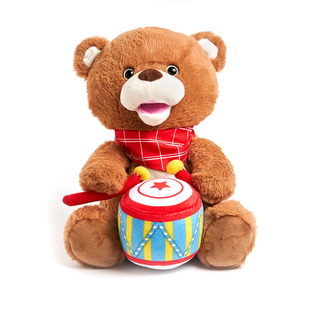 Cuddle Barn, Inc. - Vente Peluche – enfant et bébé - Drummin' Billy Bear (peluche musicale douce pour enfants)