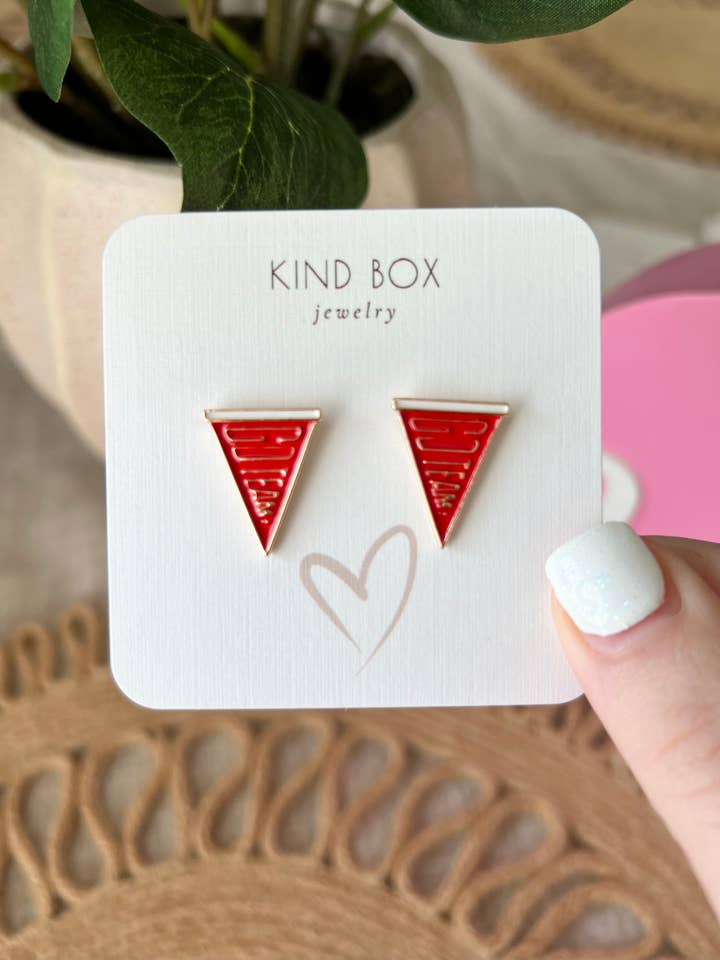Earrings: Game Day Flag for wholesale by Kind Box