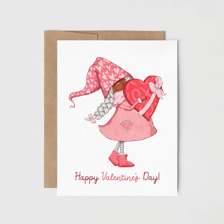 Blue Thistle - Wholesale Valentine's Day Card - Valentine's Day Gnome, Cute Happy Valentine's Day Card