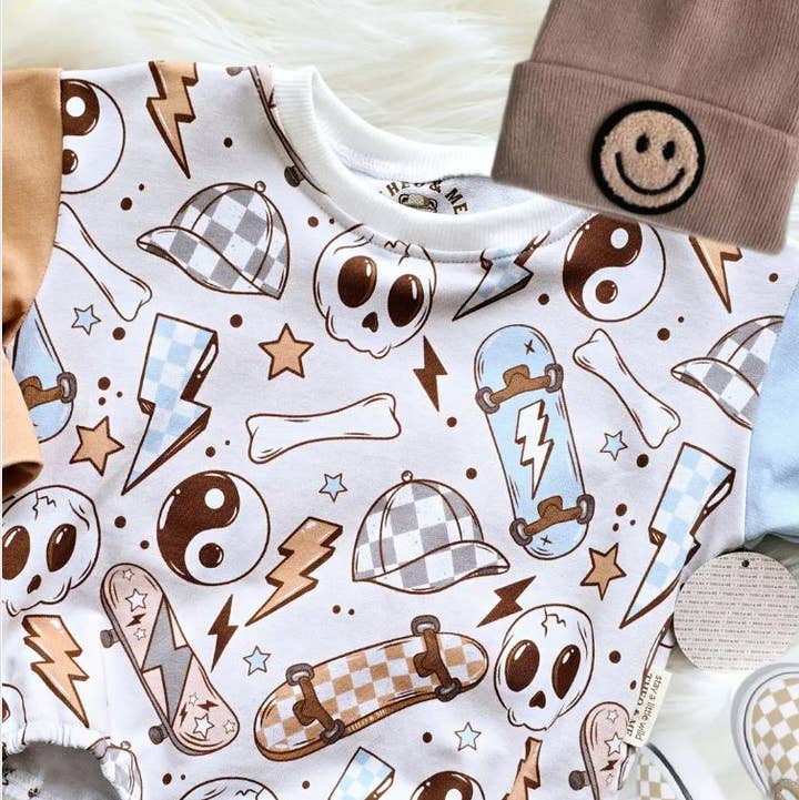 Rufflеѕ & Bоwtіеѕ - Affordable Boys & Girls Clothing - Wholesale Bodysuit (Non-Footed) - Baby - Long Sleeve Baby Boys Romper - Bad To The Bone