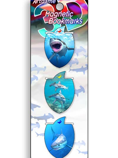 3D Royce Magnetic Bookmarks - Sharks for wholesale by Artgame Ltd.