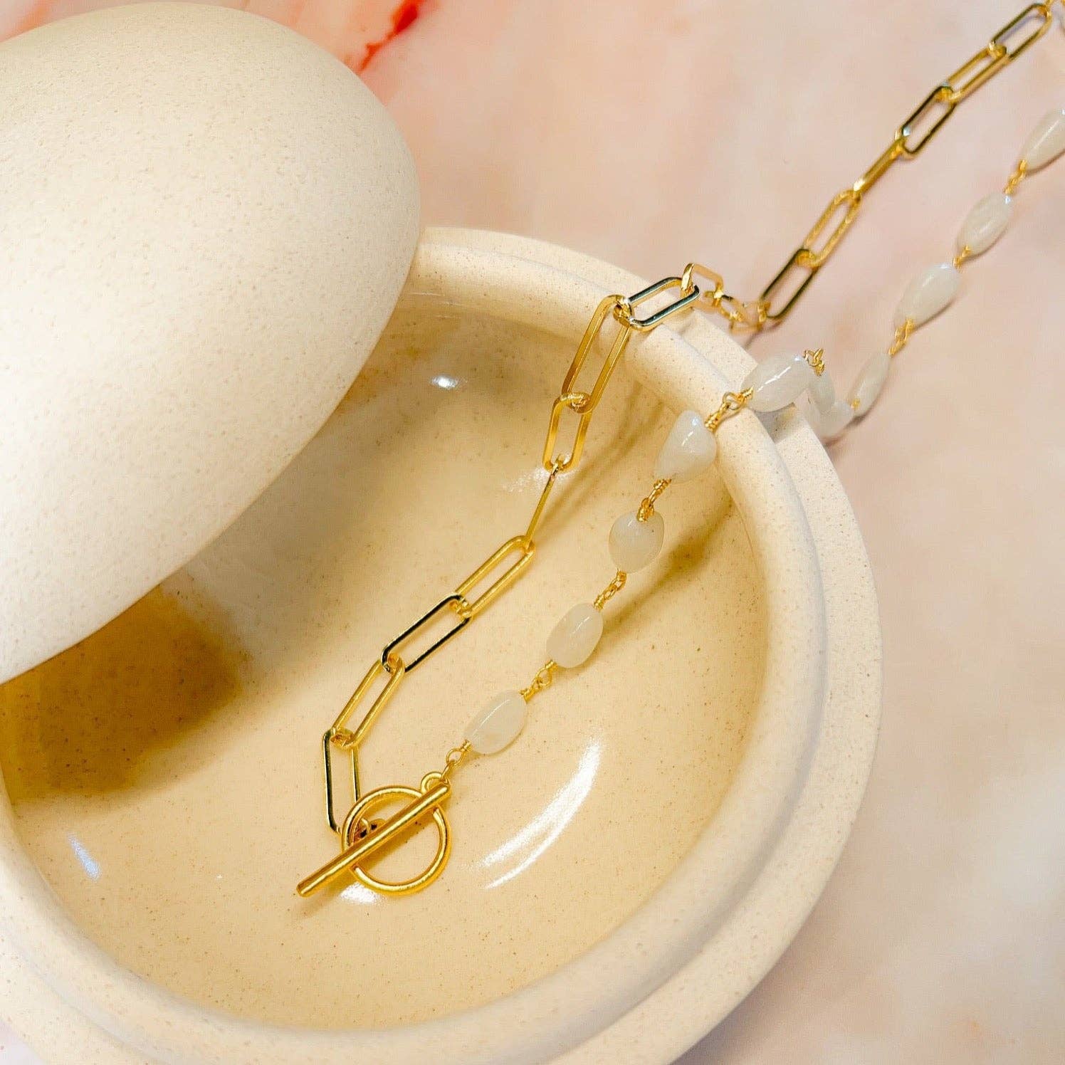 Santore Jewelry Company - Wholesale Pendant/Charm Necklace - Gemma: Gemstone + Chain Toggle Necklace8