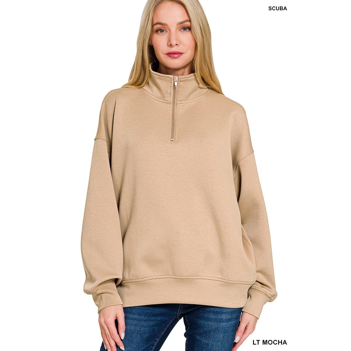 Apolline – wholesale Sweatshirt - Dam – Scuba tröja med halv dragkedja8