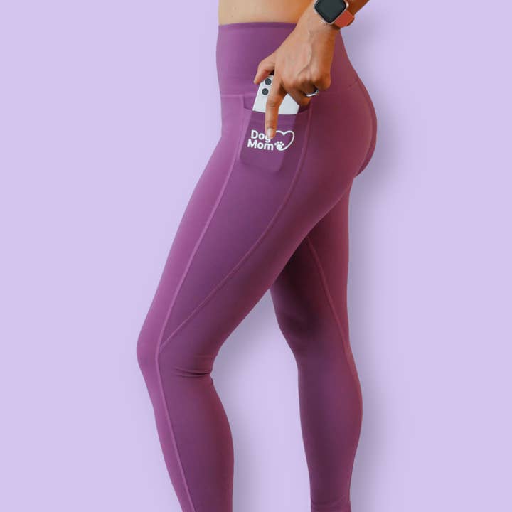 Leggins Dog Mom Everyday, color morado para venta al por mayor de Zelda & Harley