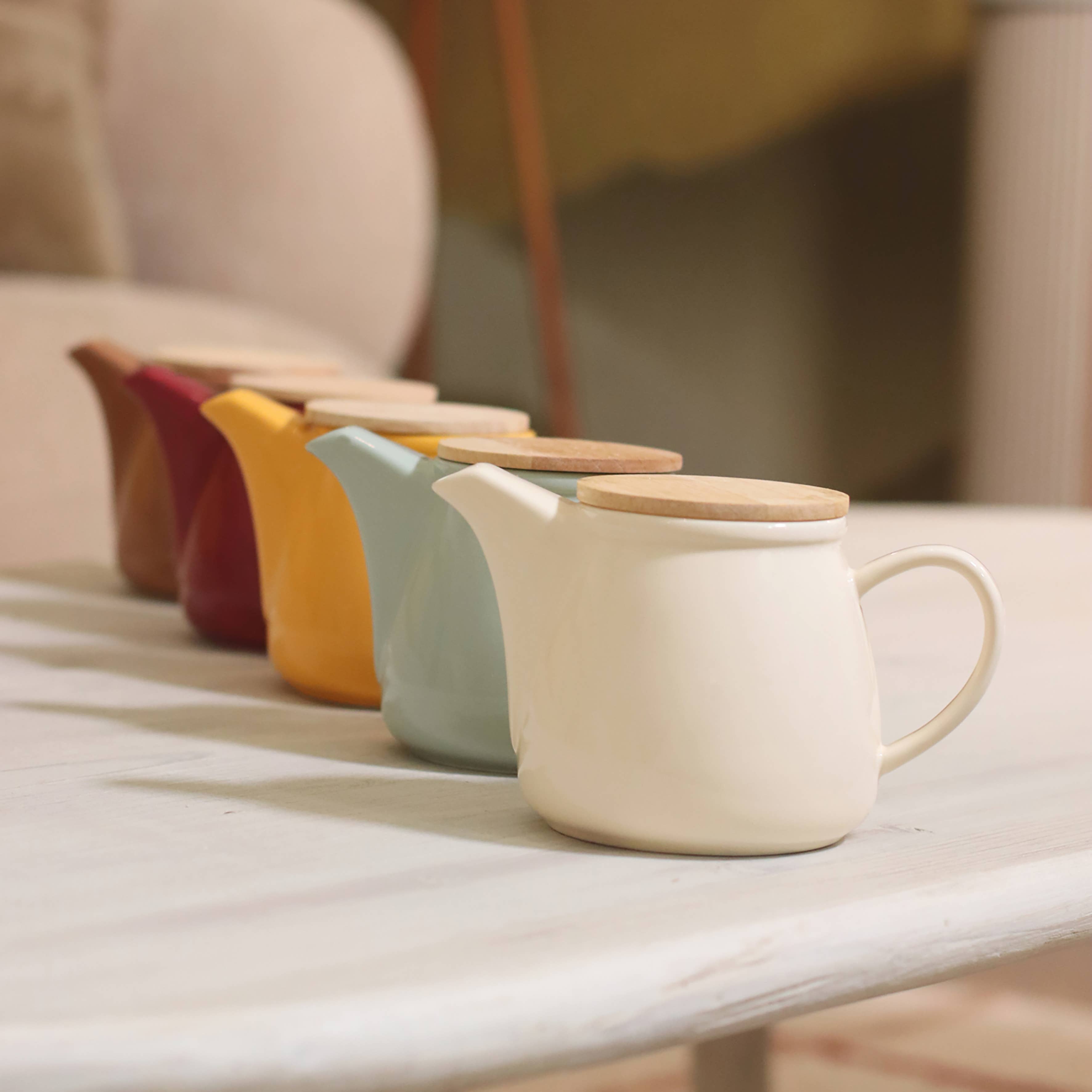 Novastyl - Vente Théière - Théière Anna 500ml en grès céladon et couvercle en bambou3