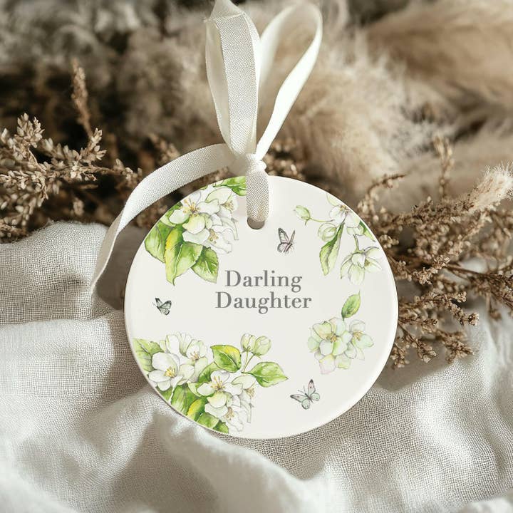 Hanging Ceramic Decoration – Elegant Floral Keepsake Gift for Daughter for wholesale by Crumble & Core