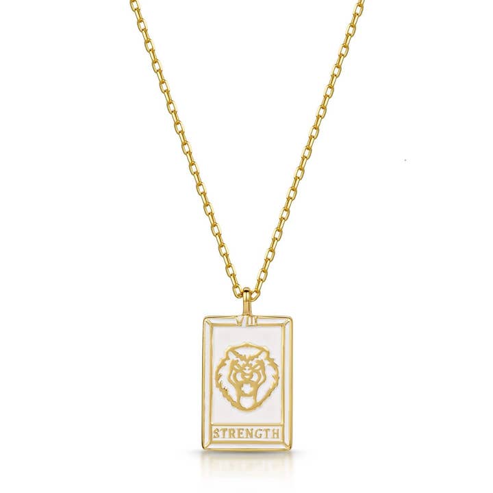 Collier réversible de force avec carte de tarot pour la vente par Fervor Montréal